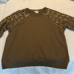 NWT - green and gold Michael Kors sweatshirt with functional zips